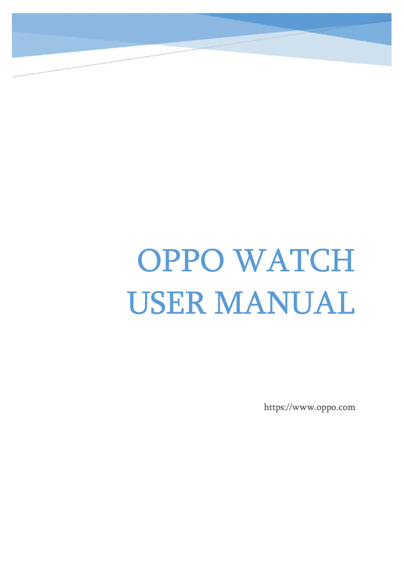 Page 1 de la notice Manuel utilisateur Oppo Watch 46mm Wi-Fi