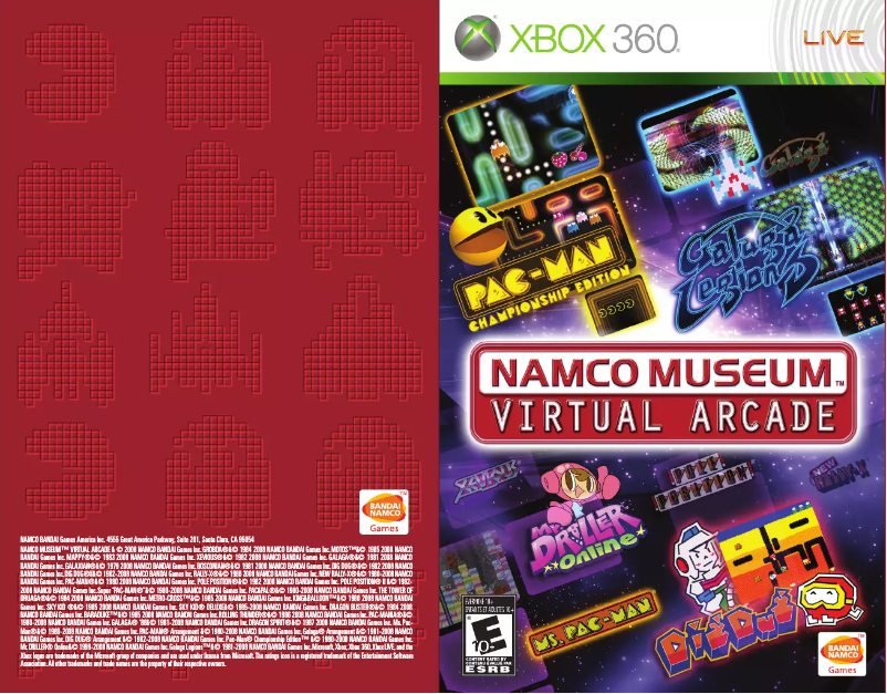 Page 1 de la notice Manuel utilisateur Microsoft Namco Museum Virtual Arcade (Xbox 360)