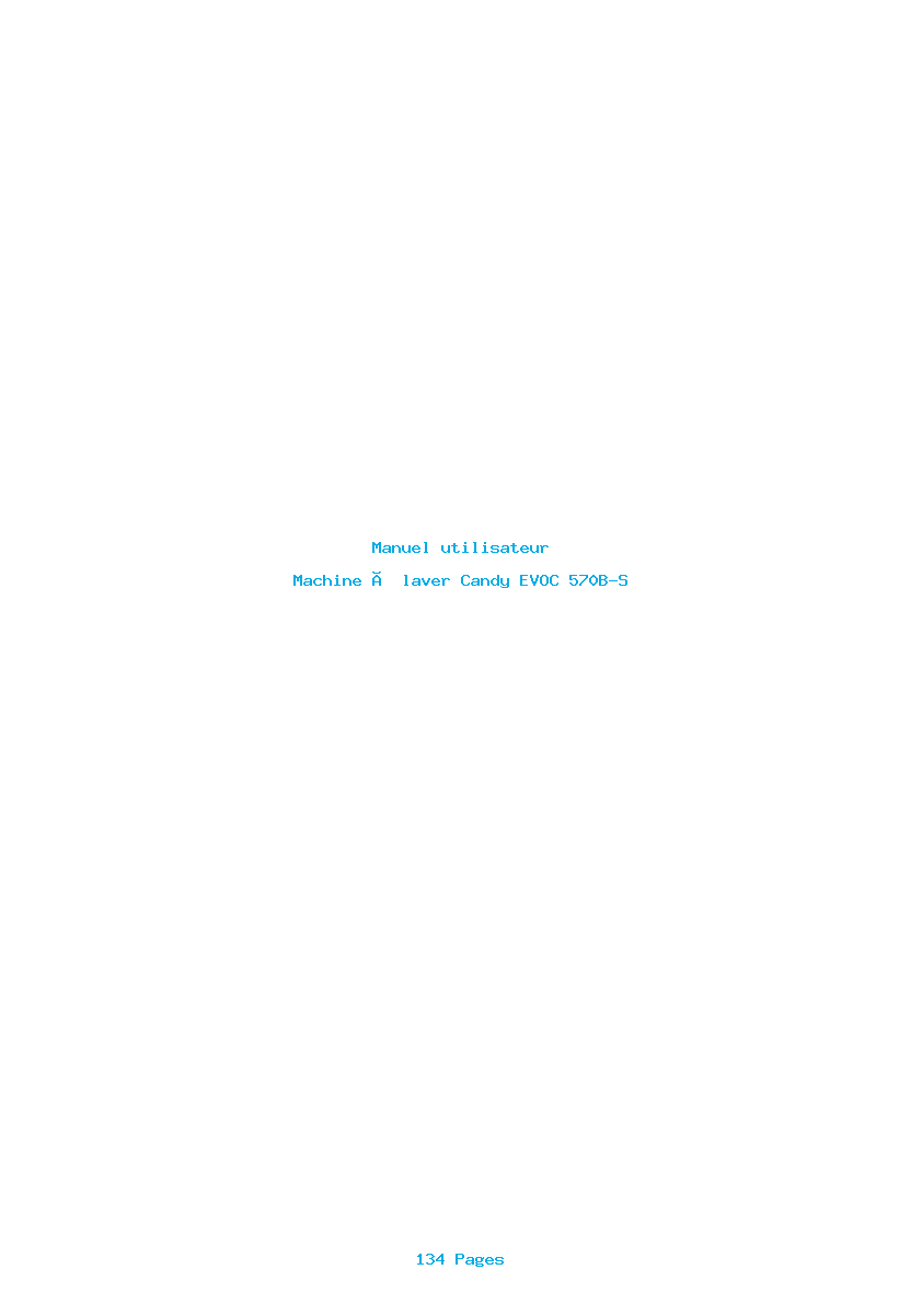 Page 1 de la notice Manuel utilisateur Candy EVOC 570B-S