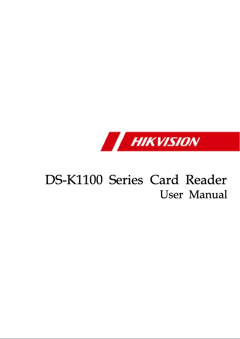 Page 1 de la notice Manuel utilisateur Hikvision DS-K1103