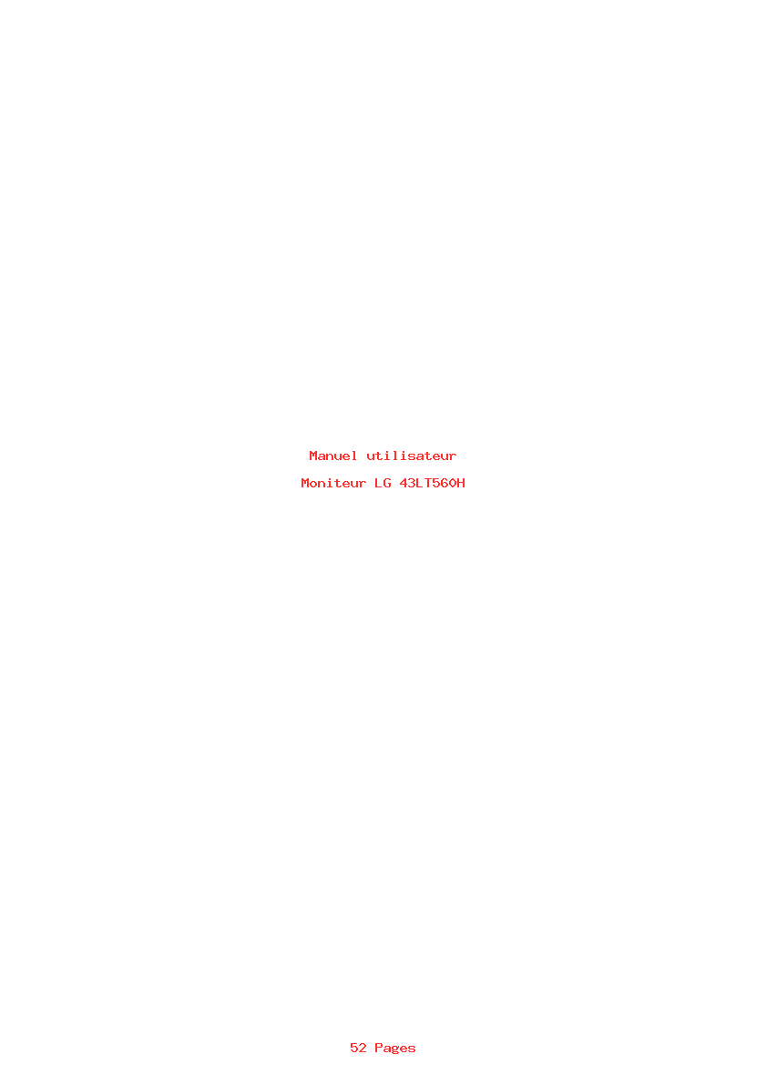 Page 1 de la notice Manuel utilisateur LG 43LT560H
