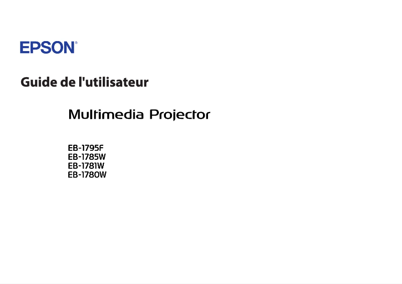 Page 1 de la notice Manuel utilisateur Epson EB-1785W