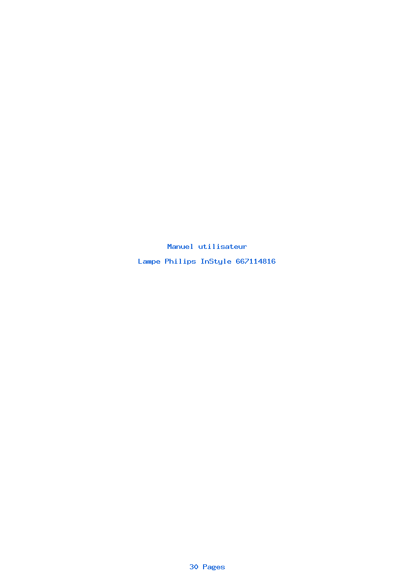 Page 1 de la notice Manuel utilisateur Philips InStyle 667114816