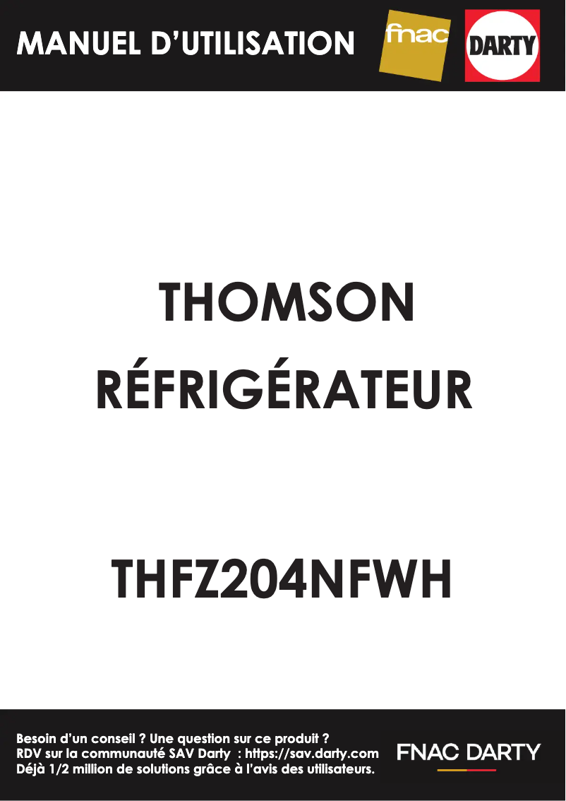 Page 1 de la notice Manuel utilisateur Thomson THFZ204NFWH