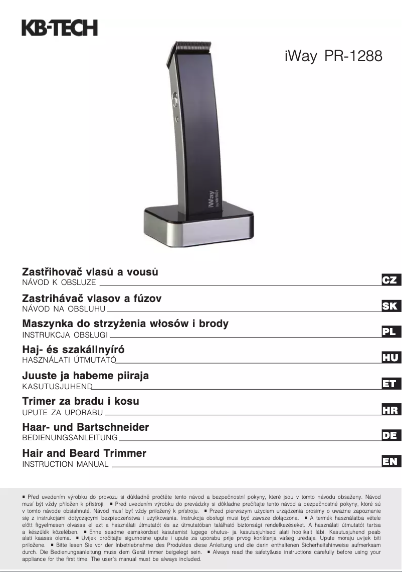 Page 1 de la notice Manuel utilisateur KB-TECH PR-1288