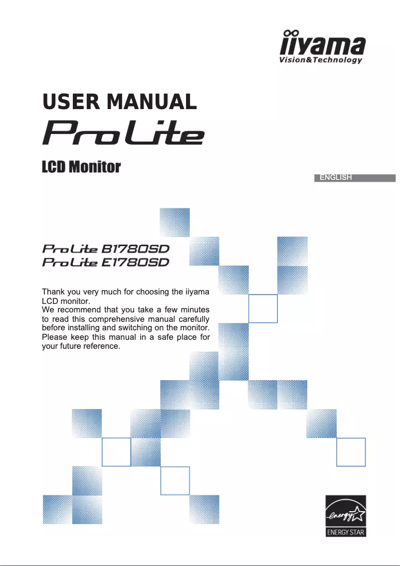 Page 1 de la notice Manuel utilisateur Iiyama ProLite E1780SD