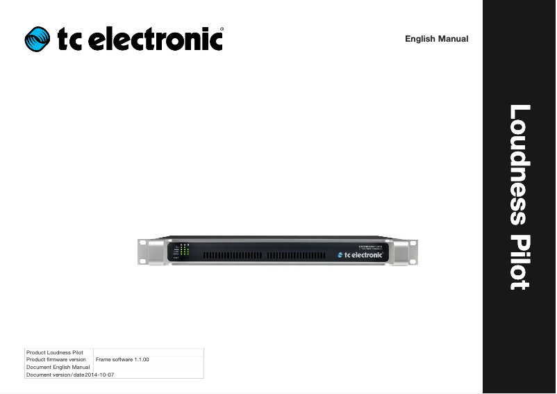 Page 1 of the manual User Manual TC Electronic Loudness Pilot 1XSDI