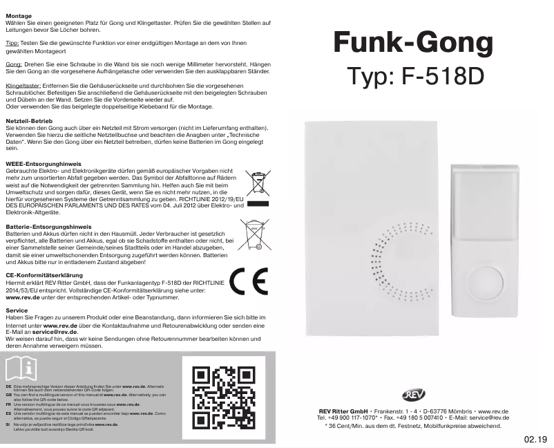 Página 1 del manual Manual de usuario REV 82420103