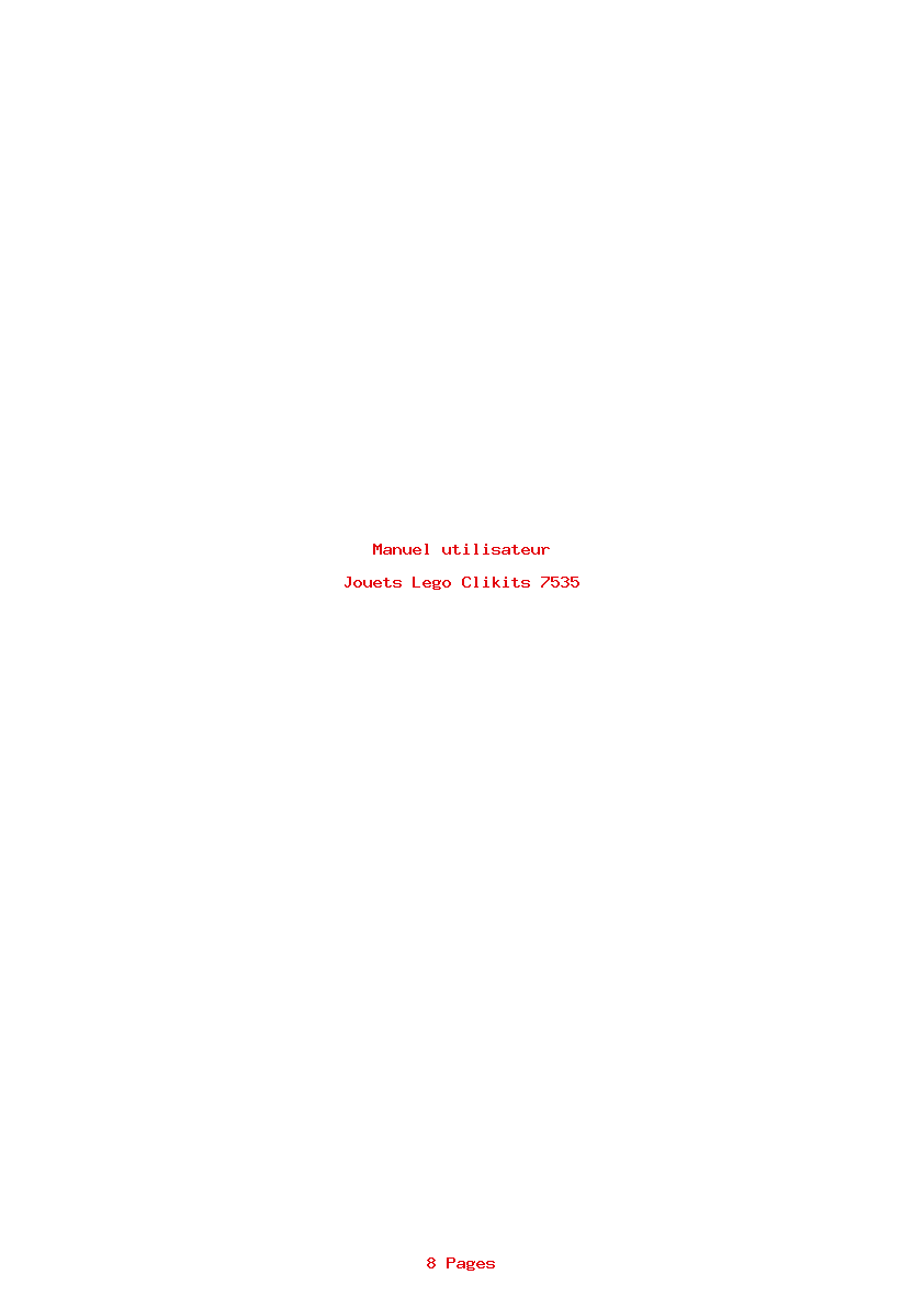 Page 1 de la notice Manuel utilisateur Lego Clikits 7535