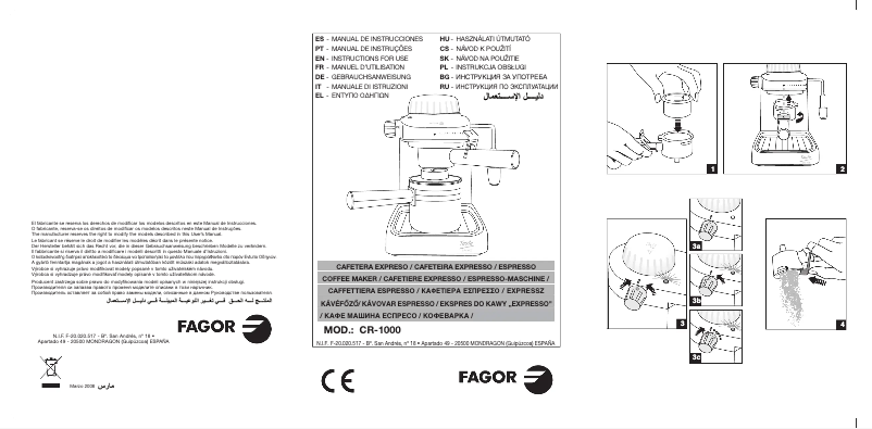 Page 1 de la notice Manuel utilisateur Fagor CR-1000