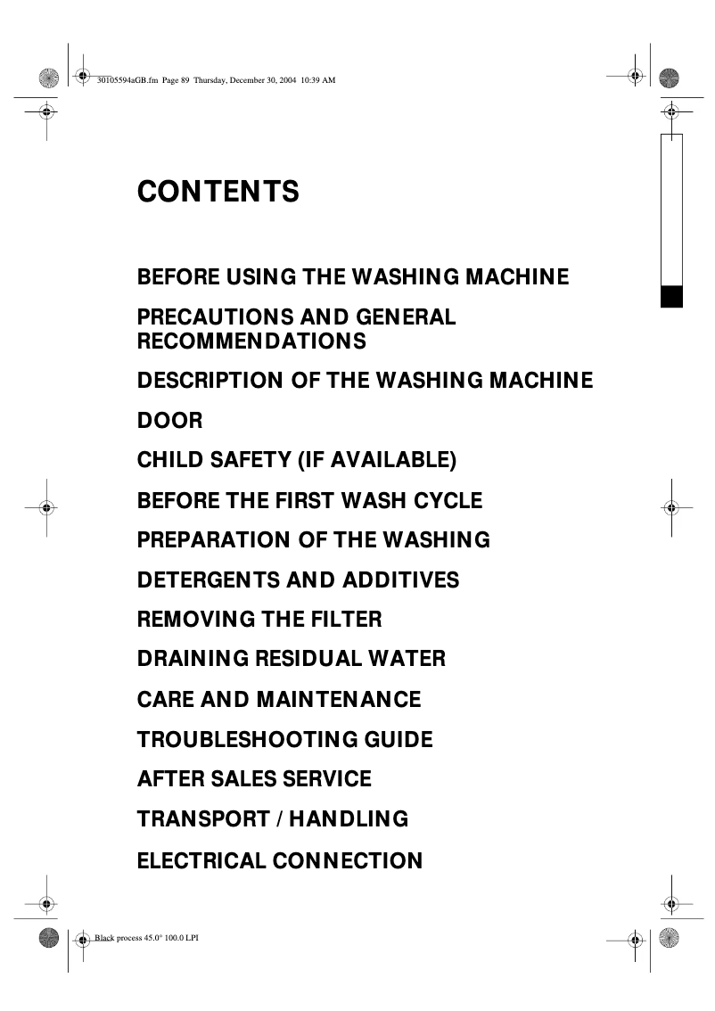 Page 1 de la notice Manuel utilisateur Whirlpool AWO 10360