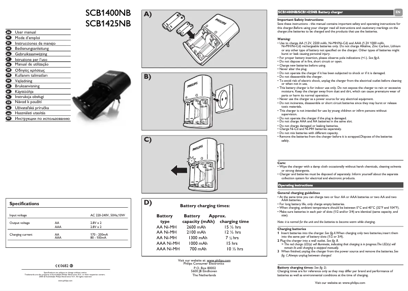 Página 1 del manual Manual de instrucciones Philips MultiLife SCB1425NB