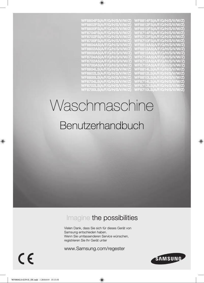 Page 1 de la notice Manuel utilisateur Samsung WF8812LS