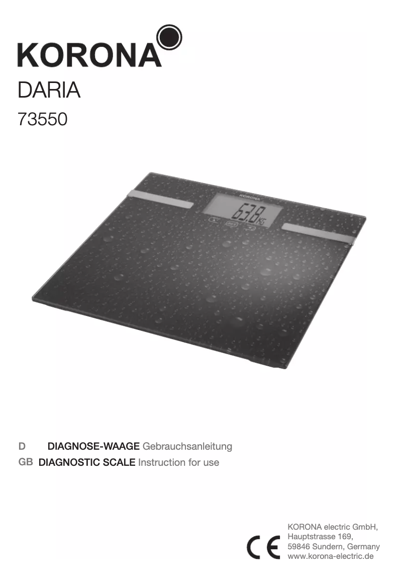 Page 1 de la notice Manuel utilisateur Korona Daria 73550