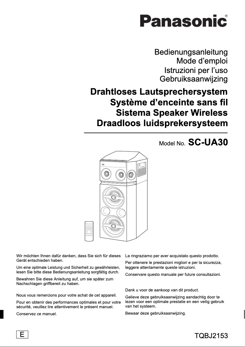 Page 1 de la notice Manuel utilisateur Panasonic SC-UA30