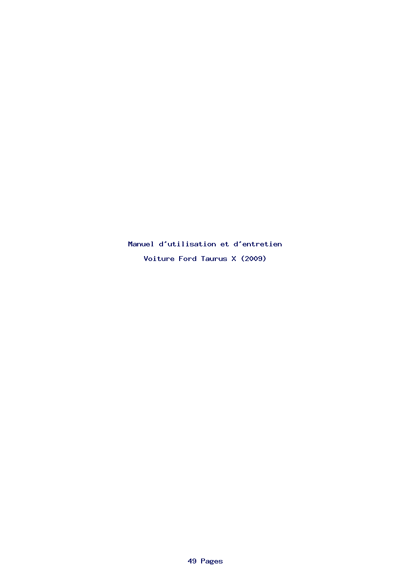 Image de la première page du manuel de l'appareil Taurus X (2009)