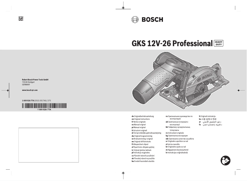 Page 1 de la notice Manuel utilisateur Bosch GKS 10.8 V-LI