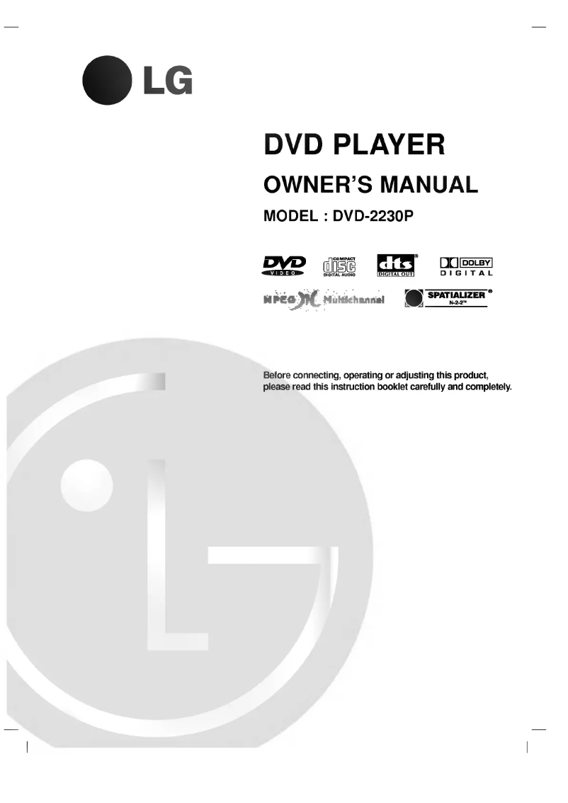 Page 1 de la notice Manuel utilisateur LG DVD-2230P
