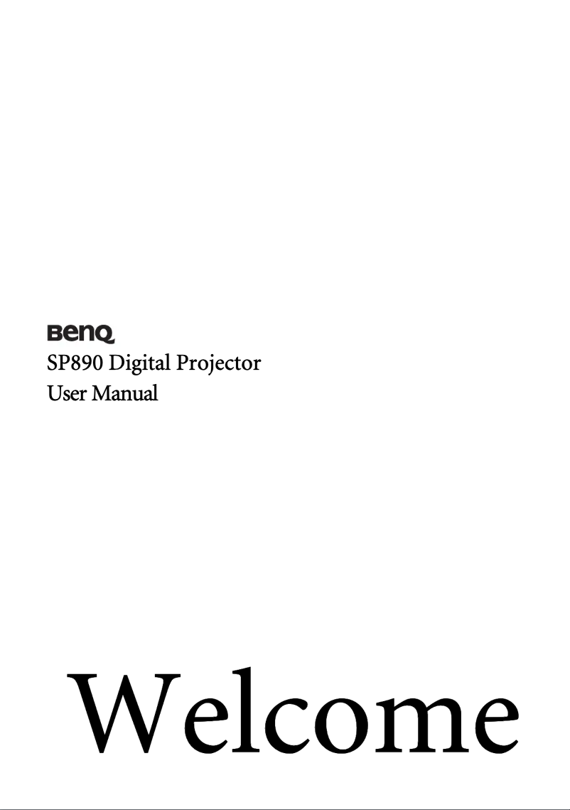 Página 1 del manual Manual de instrucciones BenQ SP890