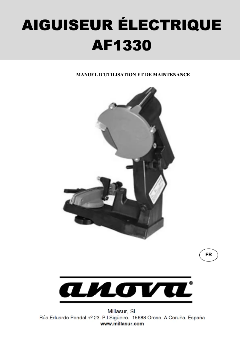 Page 1 de la notice Manuel utilisateur Anova AF1330