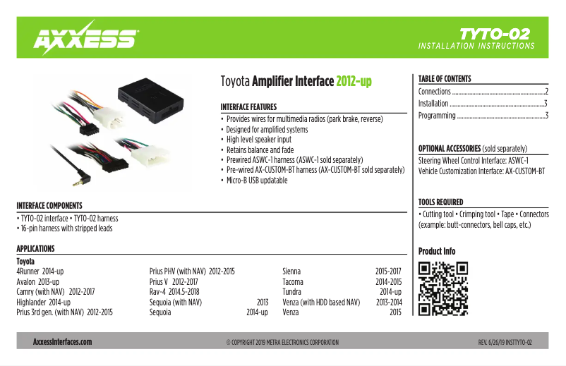 Page 1 de la notice Manuel utilisateur AXESS TYTO-02