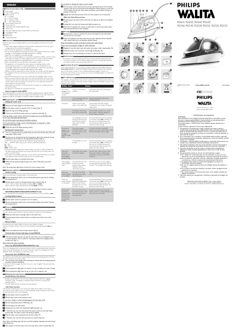 Página 1 del manual Manual de usuario Philips Walita RI2510