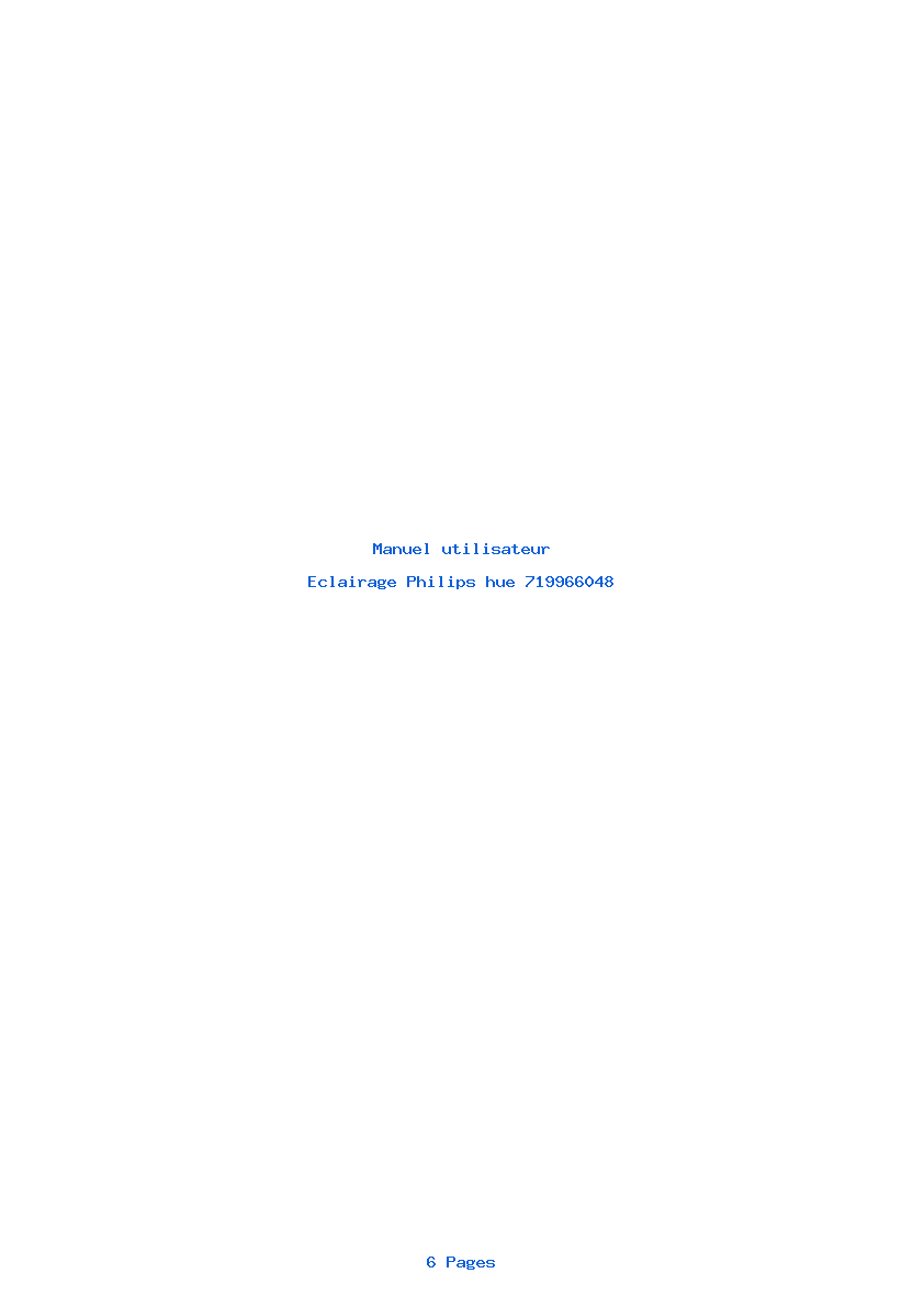 Page 1 de la notice Manuel utilisateur Philips hue 719966048