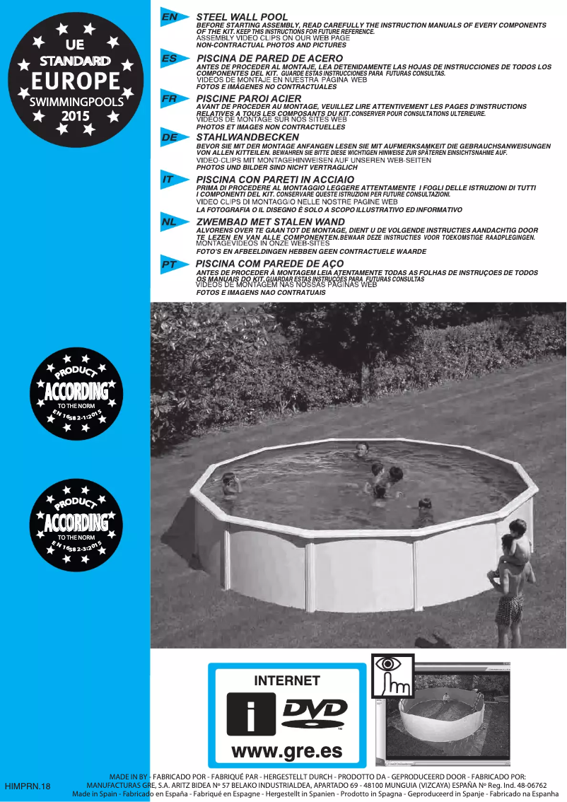 Page 1 of the manual User Manual Gre KIT350GF