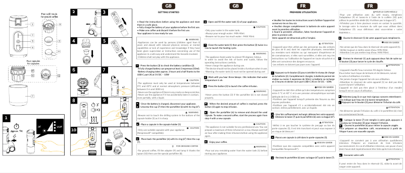 Page 1 de la notice Manuel utilisateur Handpresso e-presso Plus