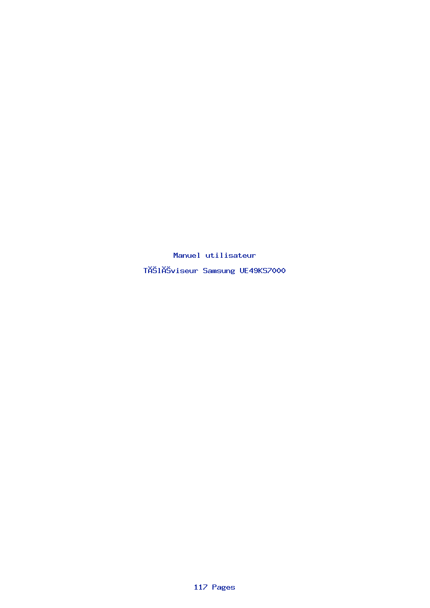 Page 1 de la notice Manuel utilisateur Samsung UE49KS7000