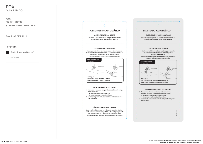 Page 1 de la notice Manuel utilisateur Brastemp BFO4VAE
