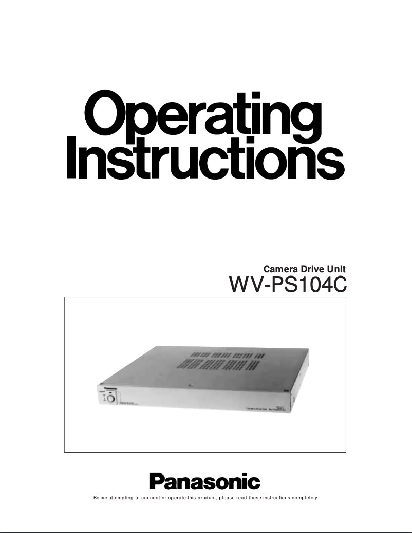 Page 1 de la notice Manuel utilisateur Panasonic WV-PS104C