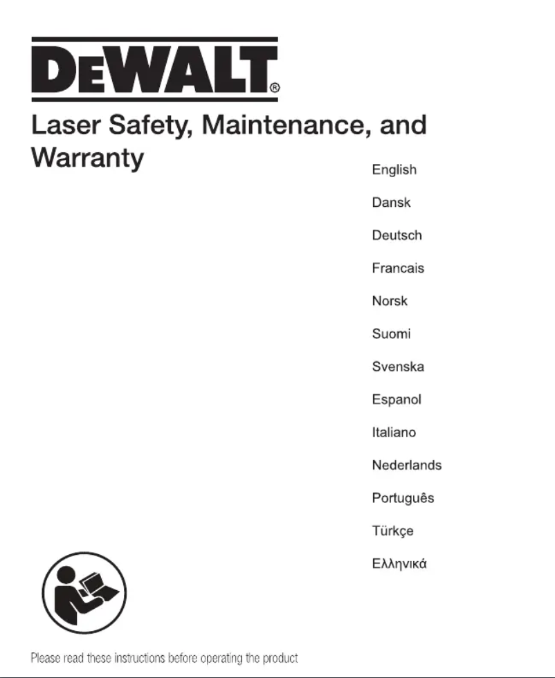 Page 1 de la notice Manuel utilisateur DeWalt DCLE34031