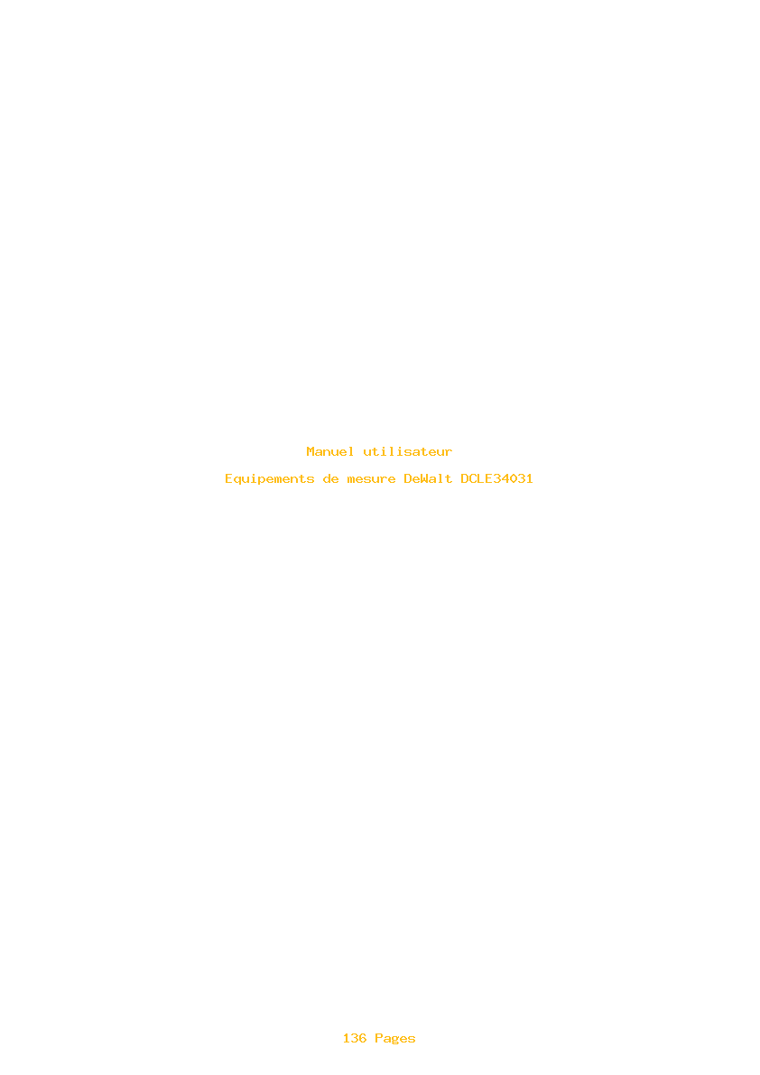 Page 1 de la notice Manuel utilisateur DeWalt DCLE34031
