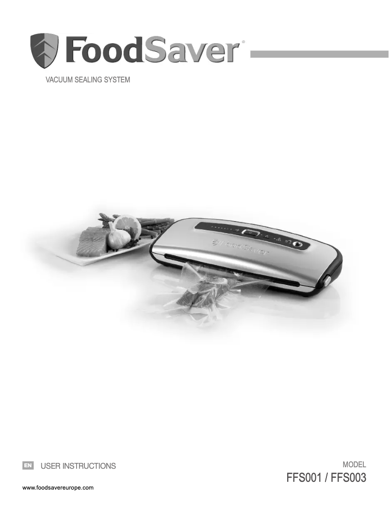 Page 1 de la notice Manuel utilisateur FoodSaver FFS001X