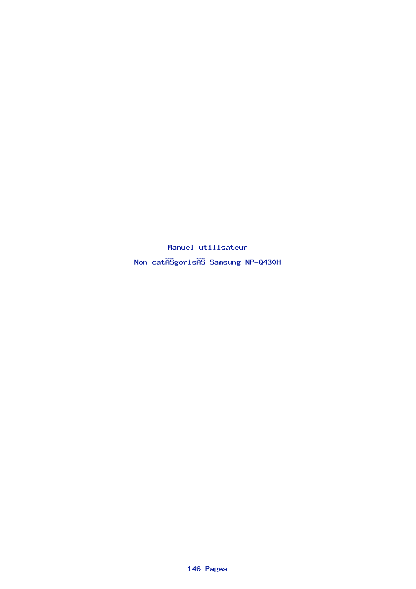 Page 1 de la notice Manuel utilisateur Samsung NP-Q430H