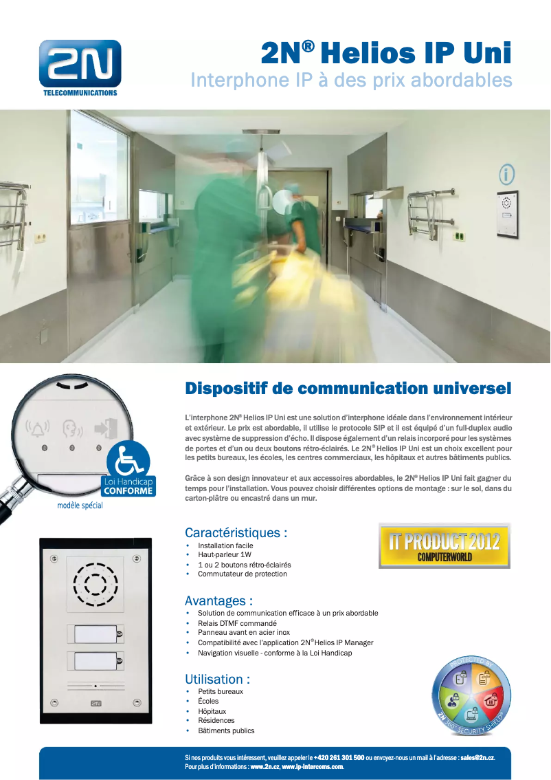 Page 1 de la notice Manuel utilisateur 2N Telecommunications 9153101