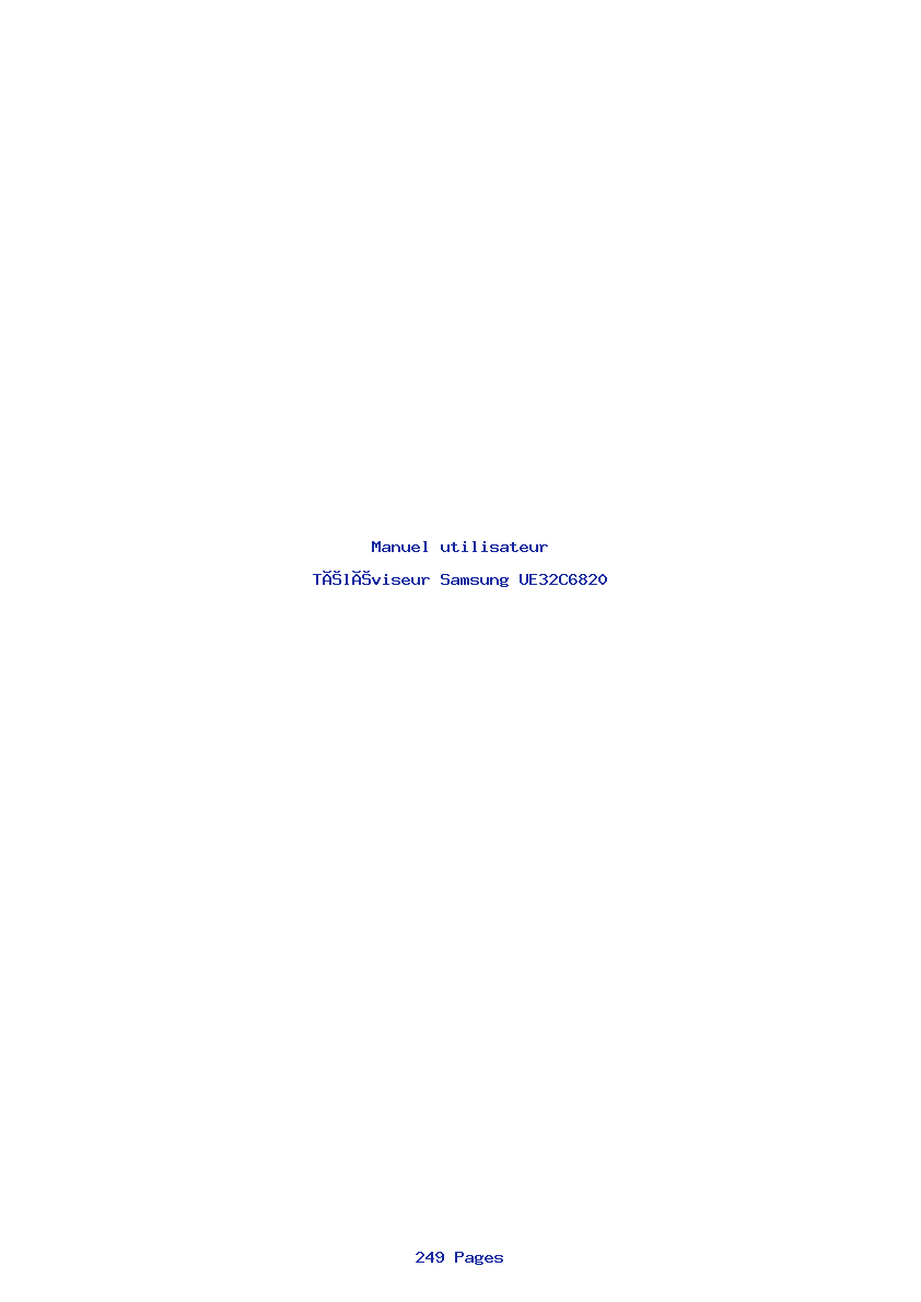 Page 1 de la notice Manuel utilisateur Samsung UE32C6820