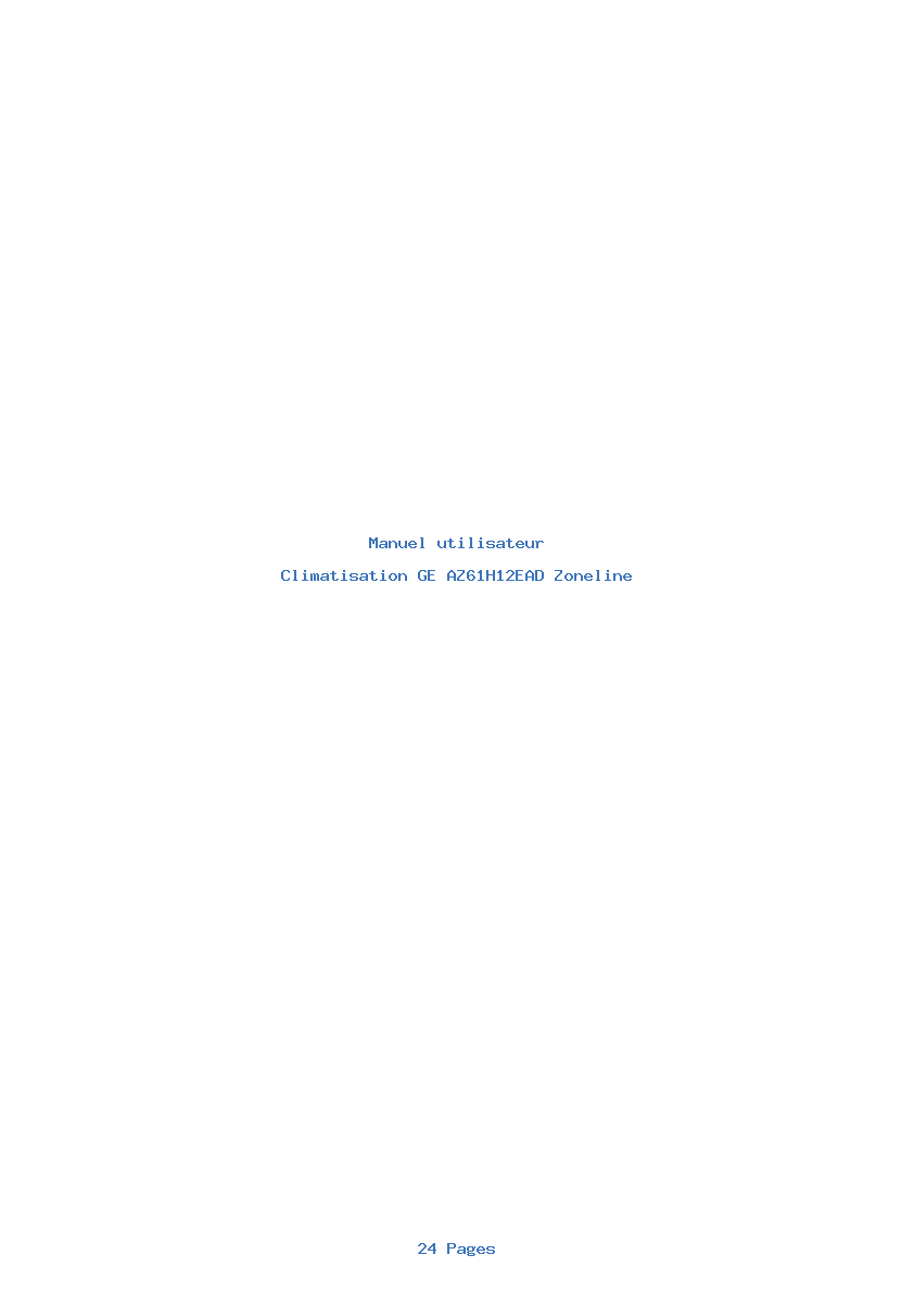 Page 1 de la notice Manuel utilisateur GE AZ61H12EAD Zoneline