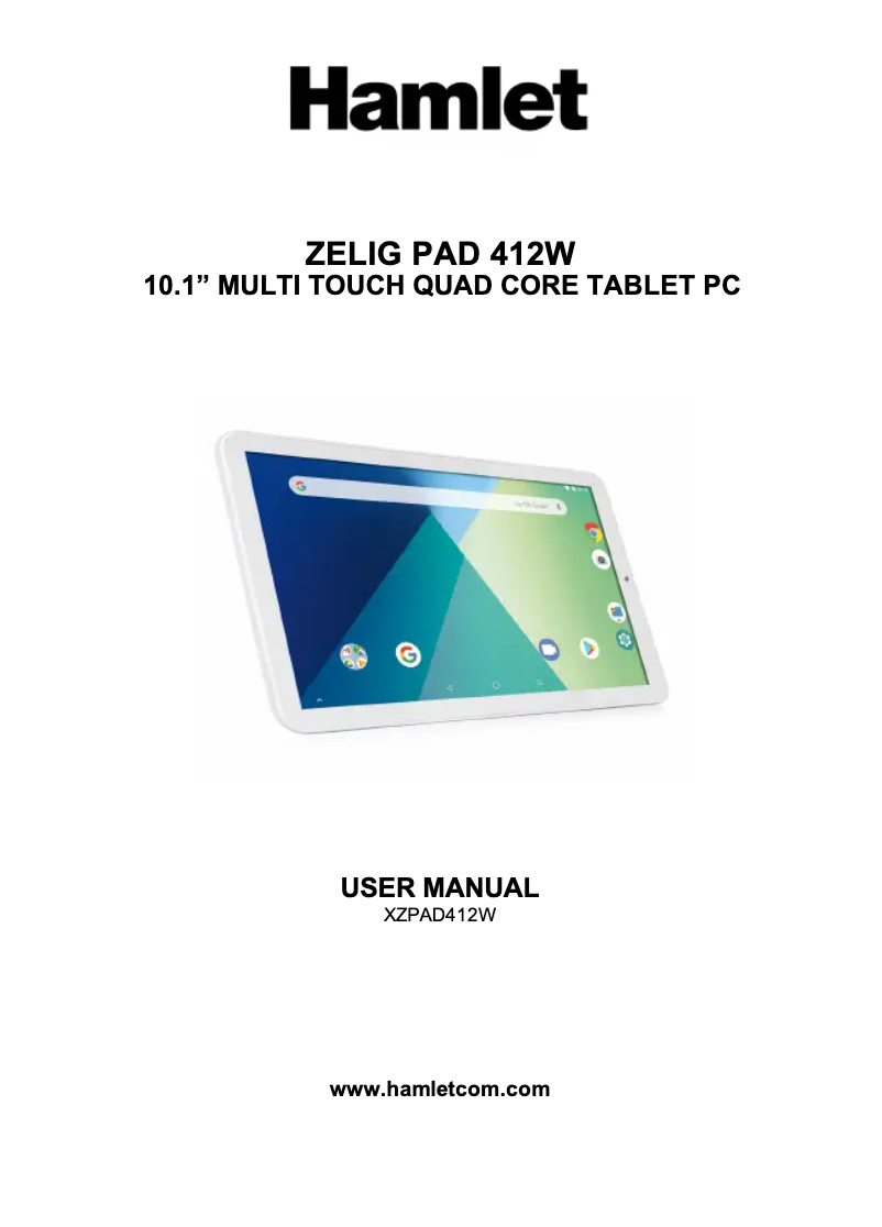 Page 1 de la notice Manuel utilisateur Hamlet Zelig Pad XZPAD412W