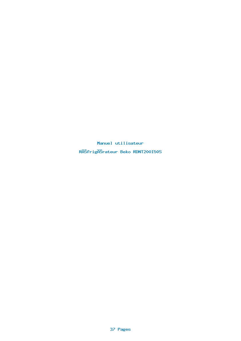 Page 1 de la notice Manuel utilisateur Beko RDNT200I50S
