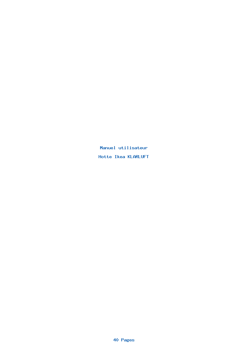Page 1 de la notice Manuel utilisateur Ikea KLARLUFT