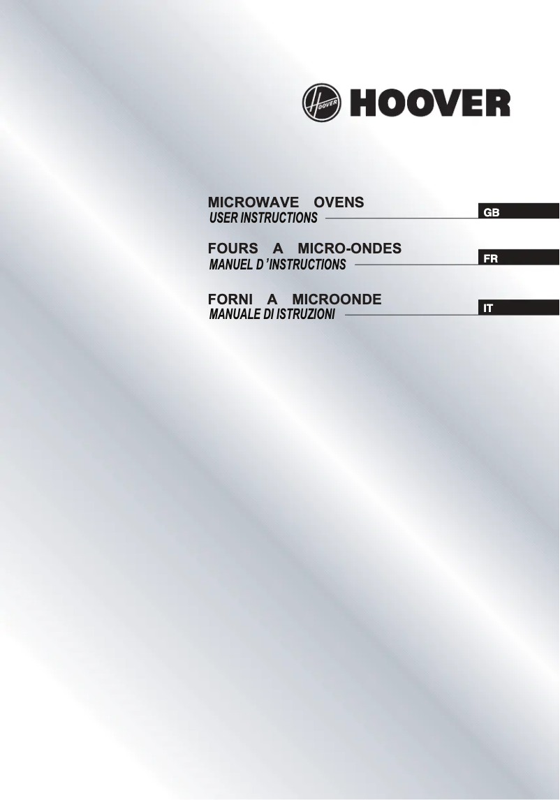 Page 1 de la notice Manuel utilisateur Hoover HMB20/1GDFX