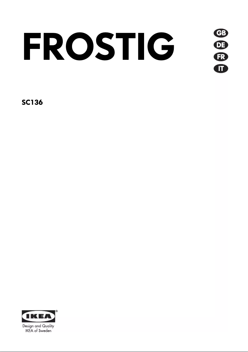 Page 1 de la notice Manuel utilisateur Ikea Frostig SC136