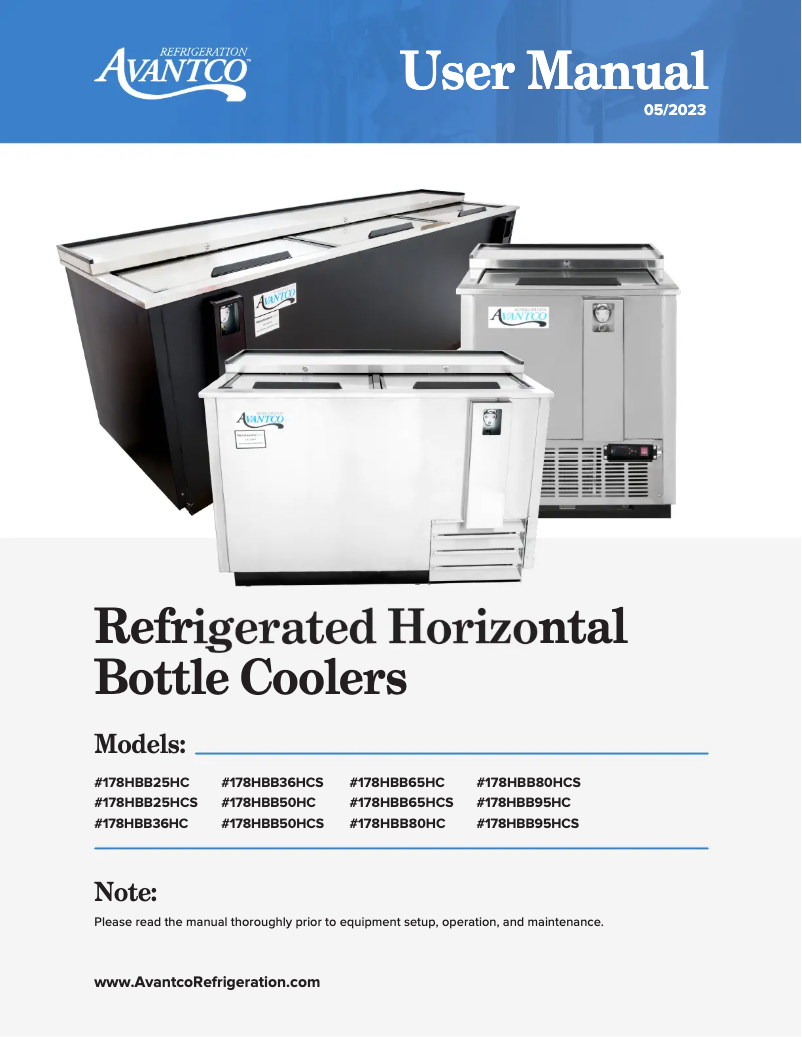 Página 1 del manual Manual de usuario Avantco HBB-50-HC