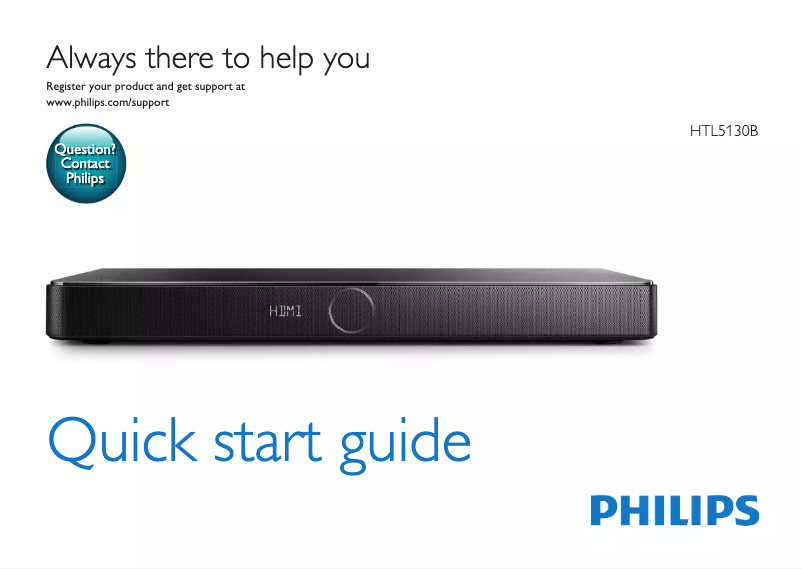 Página 1 del manual Guía de inicio rápido Philips HTL5130B