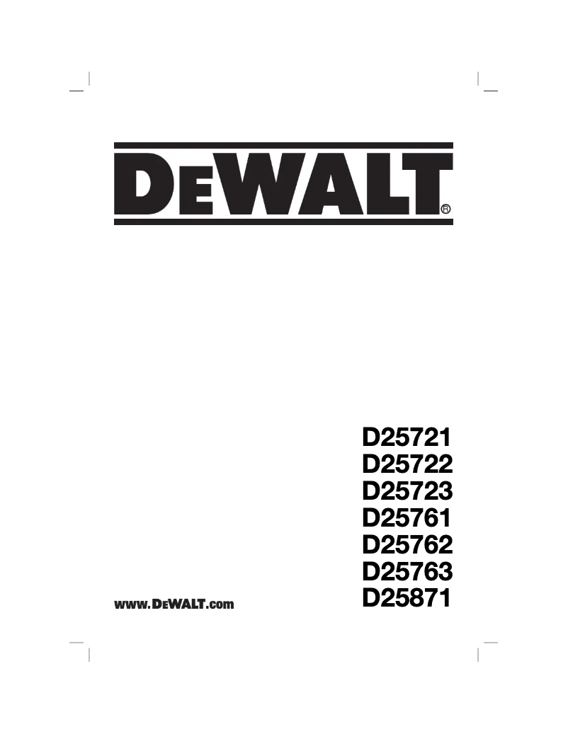 Page 1 de la notice Manuel utilisateur DeWalt D25871