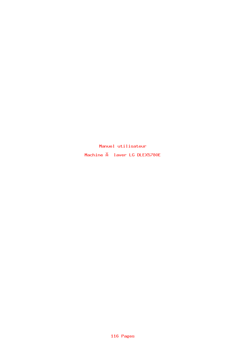 Page 1 de la notice Manuel utilisateur LG DLEX5780E