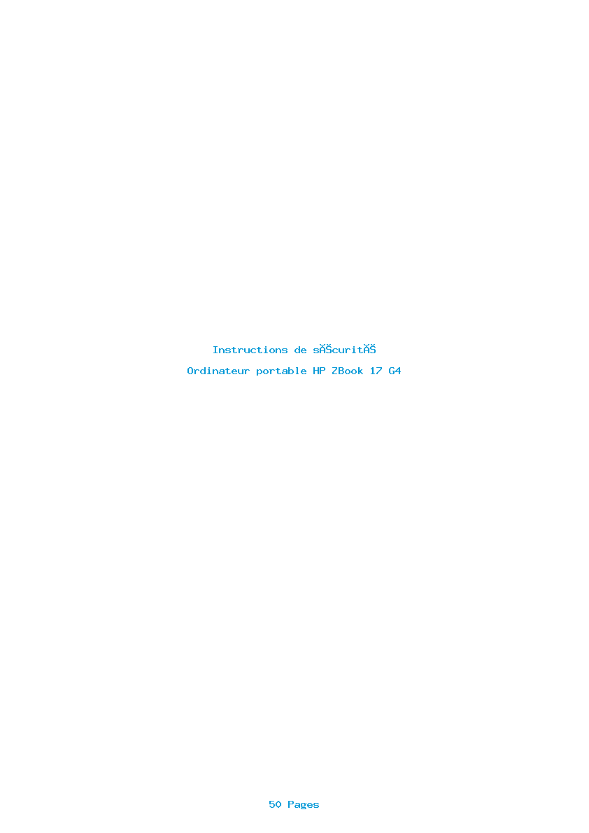 Page 1 de la notice Instructions de sécurité HP ZBook 17 G4