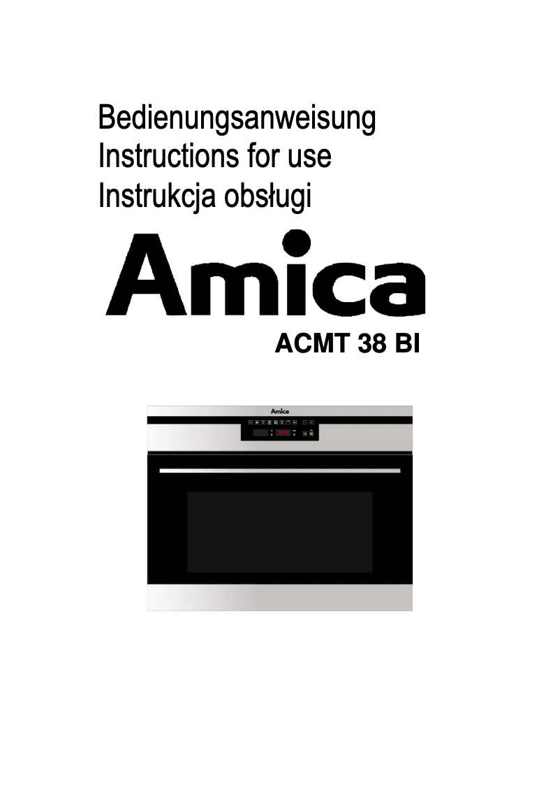 Page 1 of the manual User Manual Amica ACMT38BI